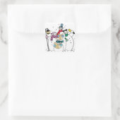 Snowmen Carol Singing Quadratischer Aufkleber (Tasche)