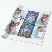 SNOWMEN CHRISTMAS PARTY UND PENGUIN SERENADE GESCHENKPAPIER (Ungerollt)