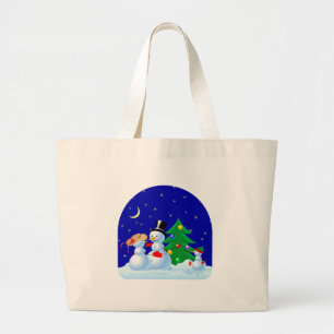 Snowmen Dancing Jumbo Stoffbeutel