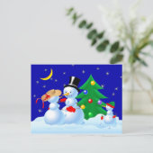 Snowmen Dancing Postkarte (Stehend Vorderseite)