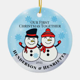 Snowmen - Erste Weihnachten Keramik Ornament