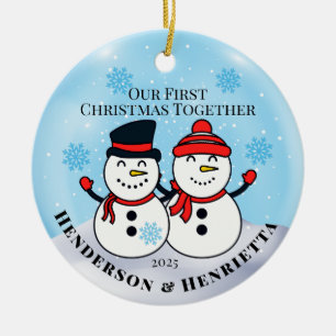 Snowmen - Erste Weihnachten Keramik Ornament
