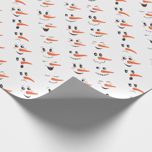 Snowmen Faces Geschenkpapier (Ecke)