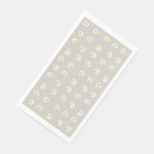 Snowmen Faces Paper Guest Towels Serviette (Ecke)