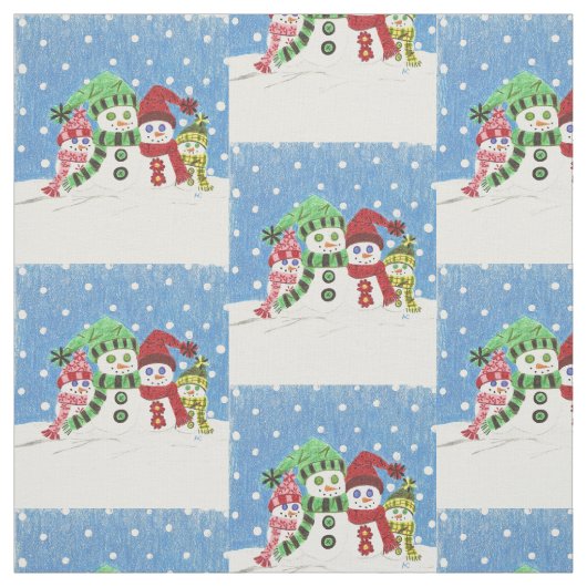 Snowmen-Familie (Muster) Stoff (Muster)