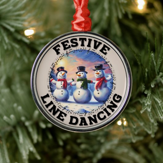 Snowmen Festivals Tanzen Ornament Aus Metall (Baum)