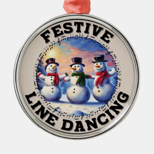 Snowmen Festivals Tanzen Ornament Aus Metall (Vorne)
