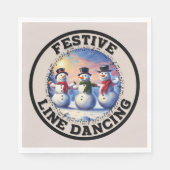 Snowmen Festivals Tanzen Serviette (Vorderseite)
