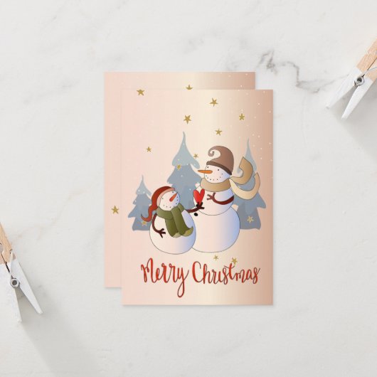 Snowmen Friends Karte (Vorderseite/Rückseite Beispiel)