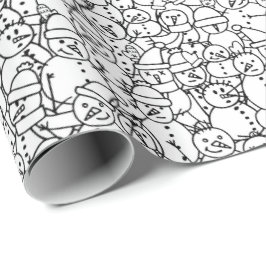 Snowmen Friends - Kids Coloring Wrapping Paper Geschenkpapier