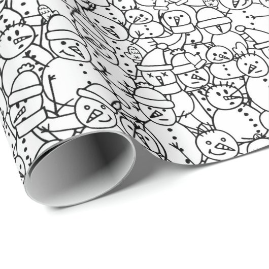 Snowmen Friends - Kids Coloring Wrapping Paper Geschenkpapier (Rolleneckpunkt)