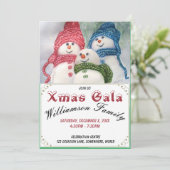 SNOWMEN GALA PARTY EINLADUNG (Stehend Vorderseite)