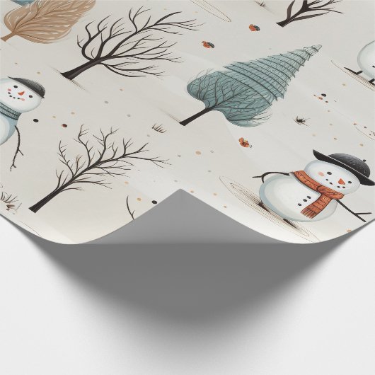 "Snowmen" Geschenkpapier (Ecke)