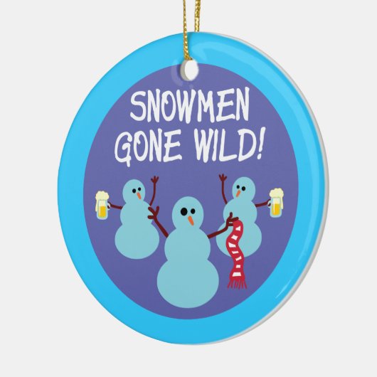 Snowmen Gone Wild Keramikornament (Links)