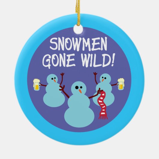 Snowmen Gone Wild Keramikornament (Hinten)