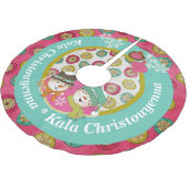 Snowmen Griechisch frohe Weihnachtsbaumrock Polyester Weihnachtsbaumdecke (Schrägansicht)