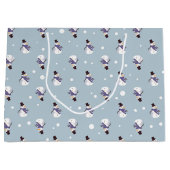 Snowmen Große Geschenktasche Geschenktüte (Vorderseite)