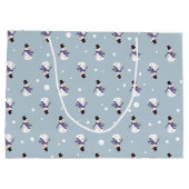 Snowmen Große Geschenktasche Geschenktüte (Rückseite)