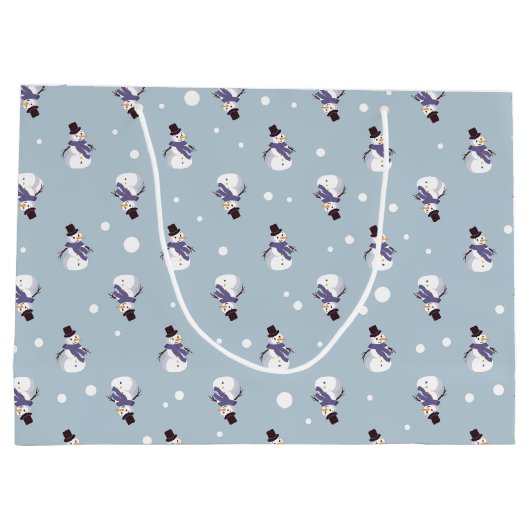 Snowmen Große Geschenktasche Große Geschenktüte (Rückseite)