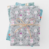 Snowmen Grün und Schneeflocken Weihnachten Geschenkpapier Set (Beispiel)