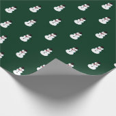 Snowmen Grüne Weihnachten Geschenkpapier (Ecke)