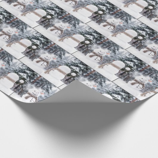 Snowmen Having a Snowball Fight Geschenkpapier (Ecke)