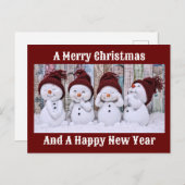 Snowmen Holiday Postcard Feiertagspostkarte (Vorne/Hinten)
