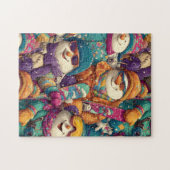 Snowmen In Designer Ski Gear On The Slopes Puzzle (Horizontal)