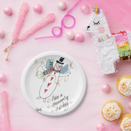 SnowMen kann auch Engel sein Pappteller (Party)