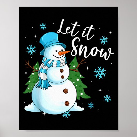 Snowmen Let It Snow Christmas Funny Family Matchin Poster (Vorne)
