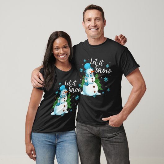 Snowmen Let It Snow Christmas Funny Family Matchin T-Shirt (Unisex)