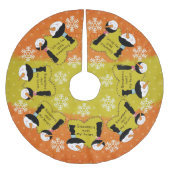 Snowmen Melt mein Herz Holiday Tree Skirt Polyester Weihnachtsbaumdecke (Vorderseite)