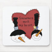 Snowmen Melt mein Herz Tshirts und Geschenke Mousepad (Vorne)