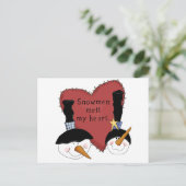 Snowmen Melt mein Herz Tshirts und Geschenke Postkarte (Stehend Vorderseite)