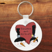 Snowmen Melt mein Herz Tshirts und Geschenke Schlüsselanhänger (Vorderseite)
