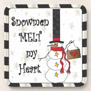 Snowmen Melt your Heart   Weihnachten Untersetzer