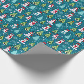 Snowmen Moderne Weihnachtsbaumen Grüne Weihnachten Geschenkpapier (Ecke)