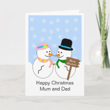 Snowmen Mutter und Vater Weihnachtskarte