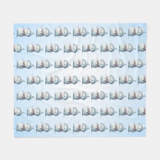 Snowmen-Party Fleecedecke (Vorderseite (Horizontal))