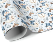 Snowmen & Pinecones Geschenkpapier (Rolleneckpunkt)