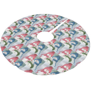 SNOWMEN POLYESTER WEIHNACHTSBAUMDECKE