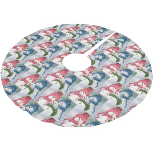 SNOWMEN POLYESTER WEIHNACHTSBAUMDECKE (Schrägansicht)