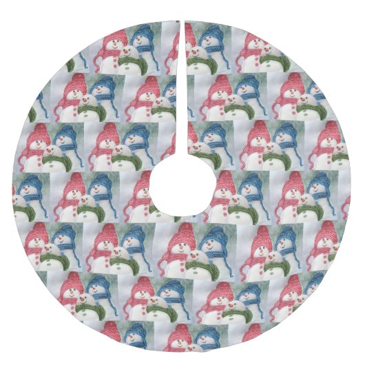 SNOWMEN POLYESTER WEIHNACHTSBAUMDECKE (Vorderseite)