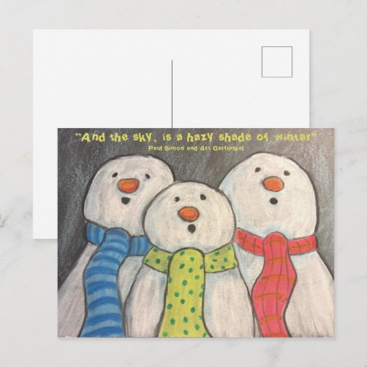 Snowmen Postcard leerback Postkarte (Vorne/Hinten)