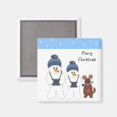 Snowmen & Rentier Magnet (Vorderseite/Rückseite)