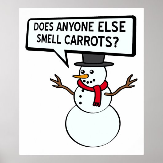 Snowmen riecht Carrots Funny Poster (Vorne)