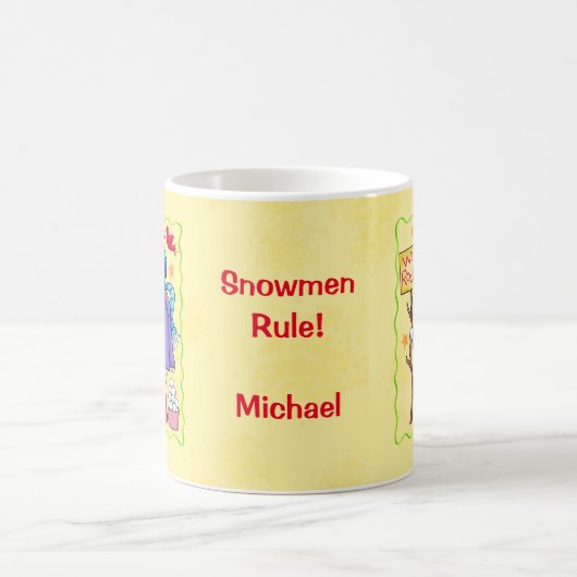 Snowmen Rule Name Personalisiert Snowman Art Kaffeetasse (Mittel)