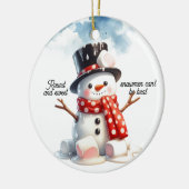 Snowmen Rund und Süß Keramik Ornament (Links)