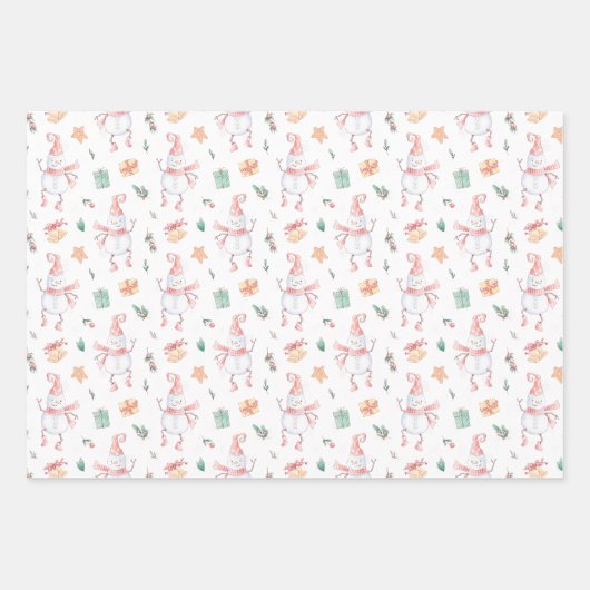 Snowmen-Sammlung Geschenkpapier Set (Vorderseite 3)