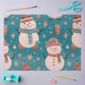 Snowmen Schneeflocken Geschenke Lila Graue Weihnac Seidenpapier (Basteln)